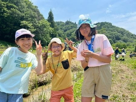 田植えをした後のピース