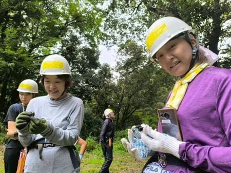 ドングリ山栗発見の様子
