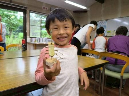 竹で作ったカブトムシ