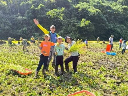 家族で記念撮影